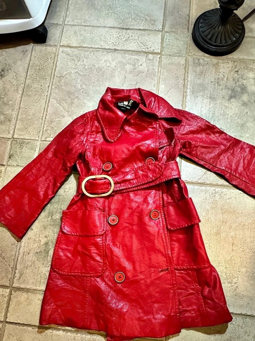 Girls Size 2 Red Belted Coat